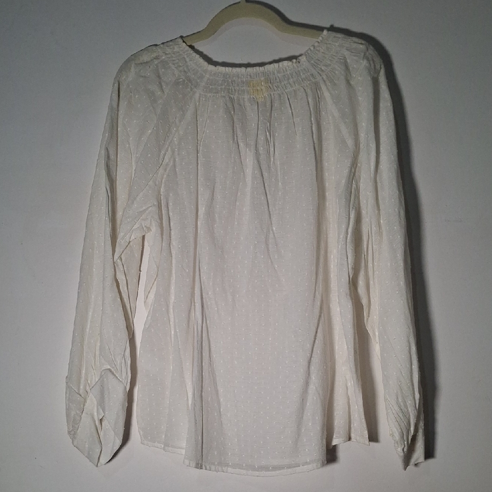 Roller Rabbit Cream Blouse S/M Oversized - Picture 3 of 3